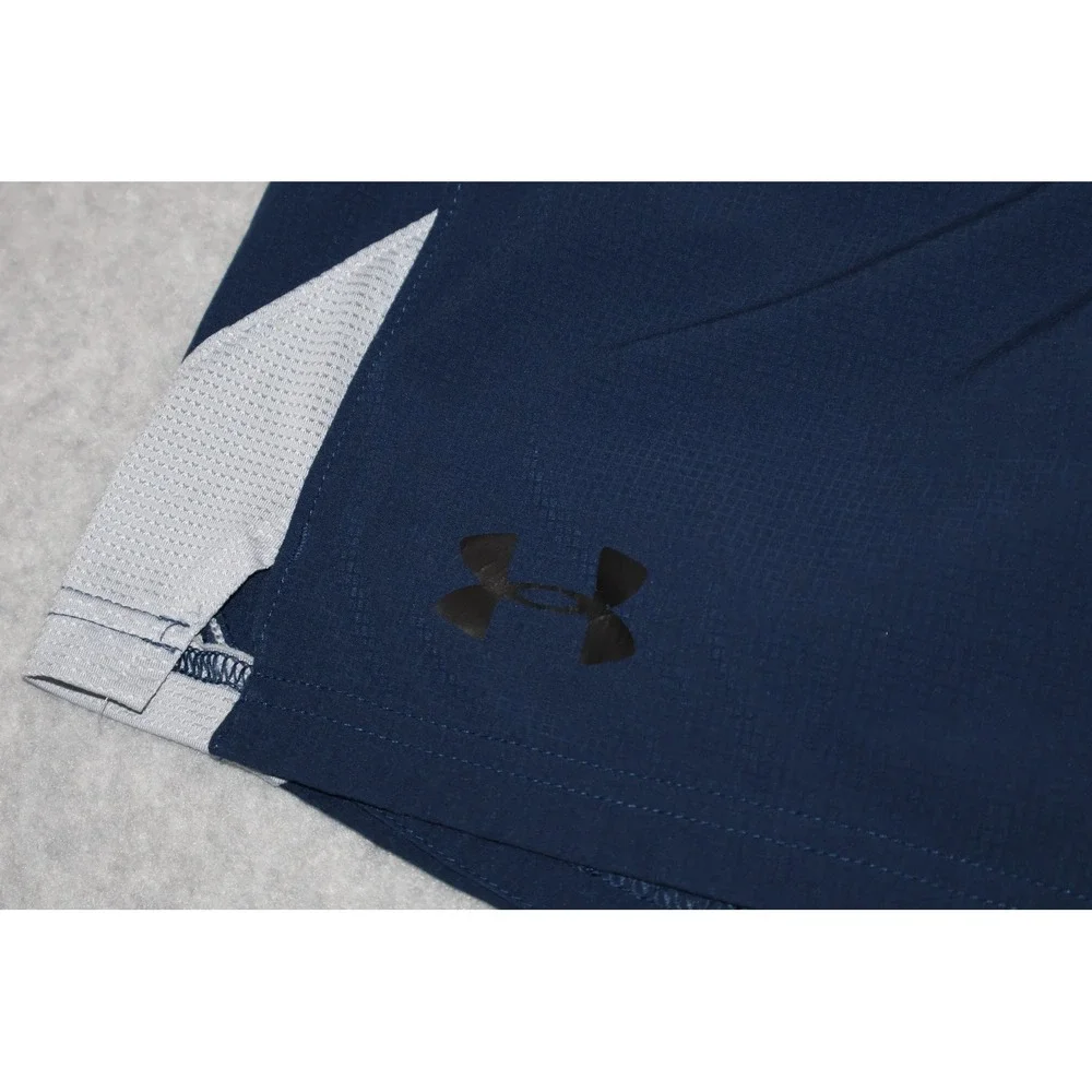 Under Armour Athletic Shorts Mens XL Blue HeatGear Fitted Running Gym 8